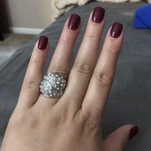 Silver party fashion ring